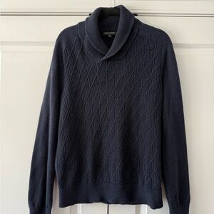 Banana Republic Navy Shawl Collar Turtleneck Sweater